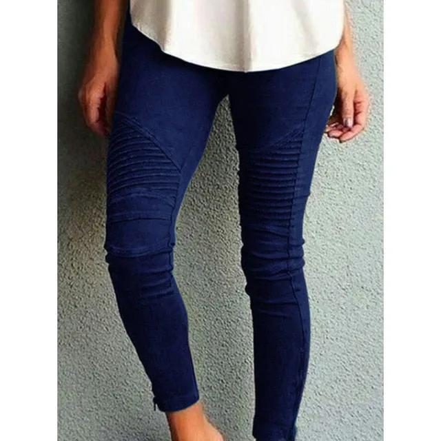 Trendy Mid Waist Skinny Stretch Pattern Jeans