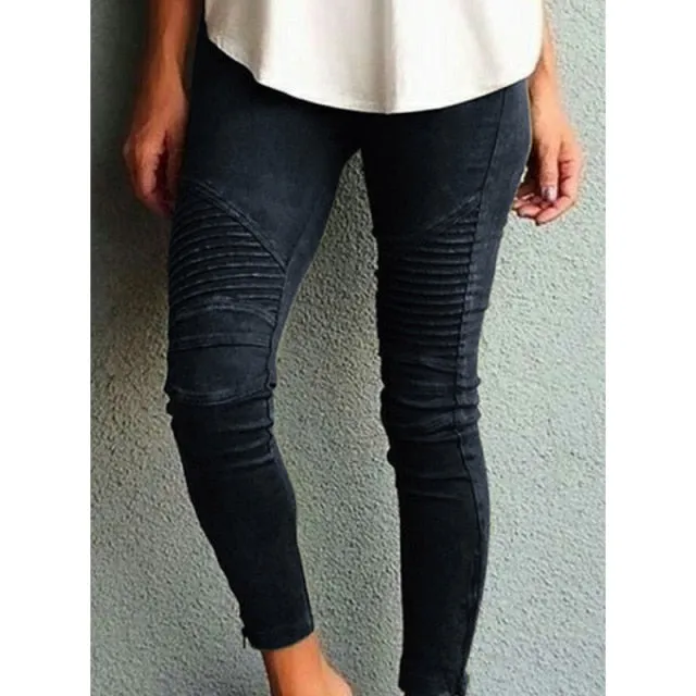 Trendy Mid Waist Skinny Stretch Pattern Jeans