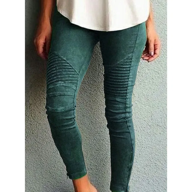 Trendy Mid Waist Skinny Stretch Pattern Jeans