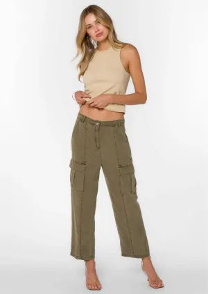 Trina Faded Pants - Olive