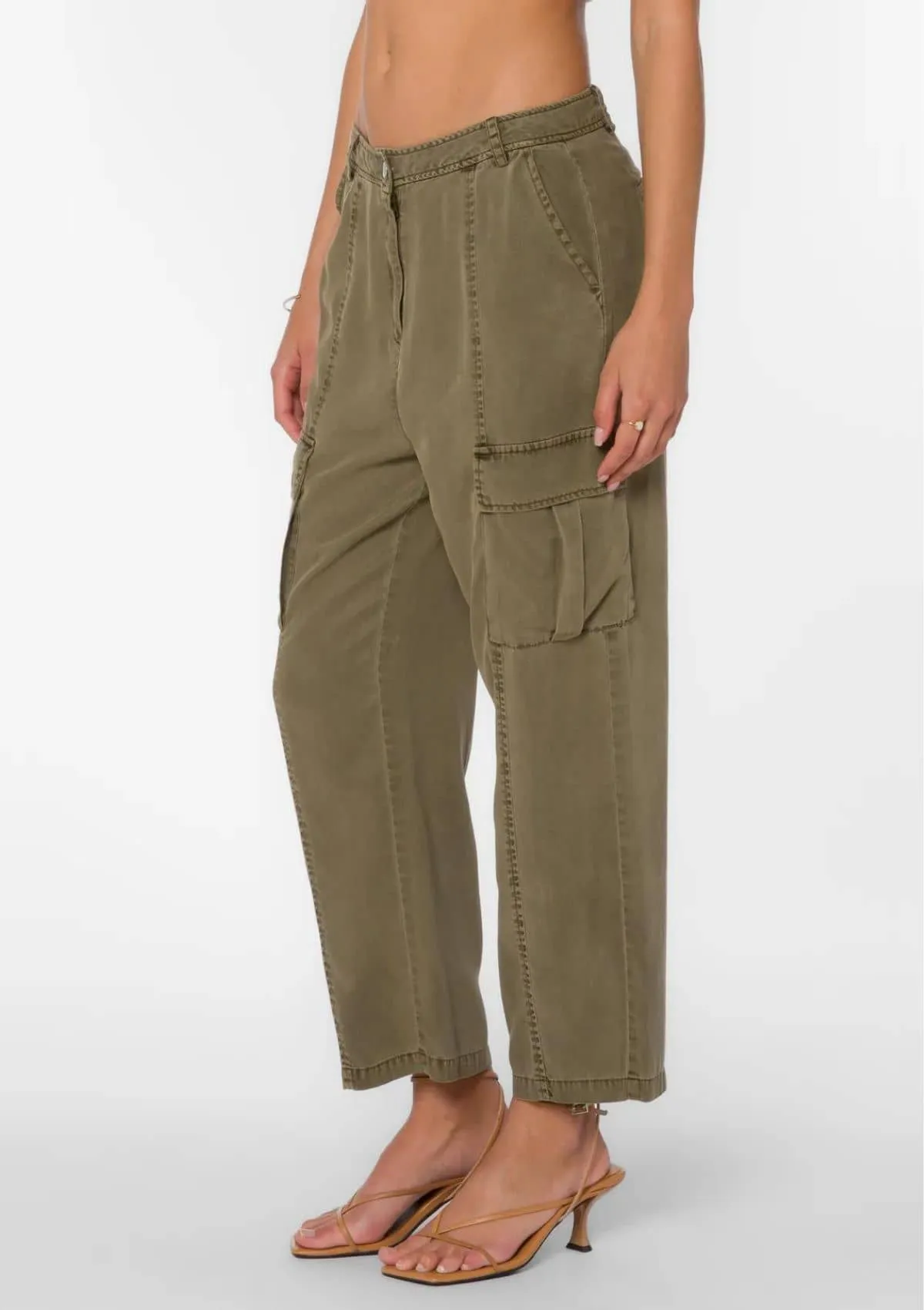 Trina Faded Pants - Olive