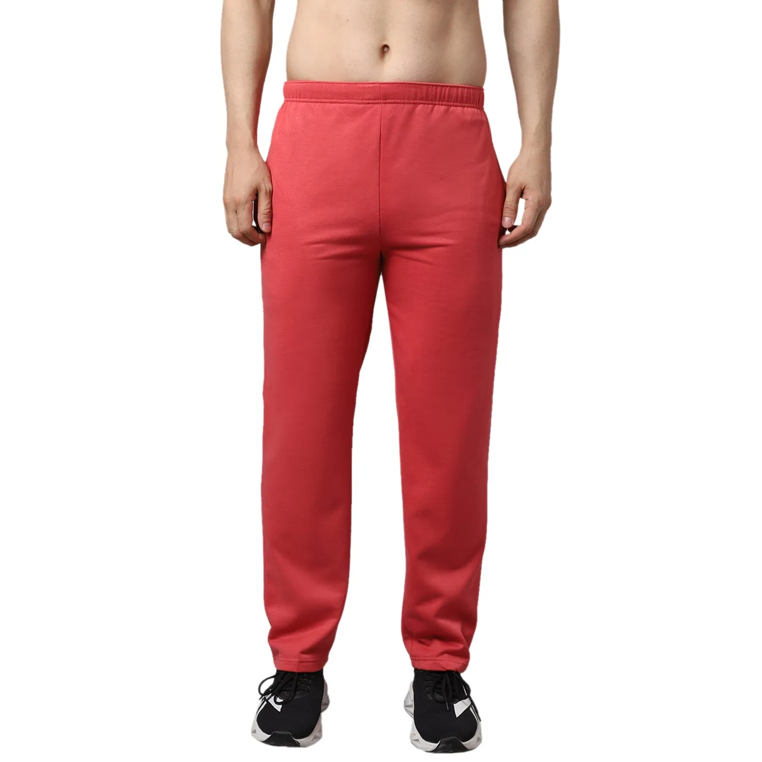 Vimal Jonney Fleece Regular-Fit Pink Cotton Trackpant for Men