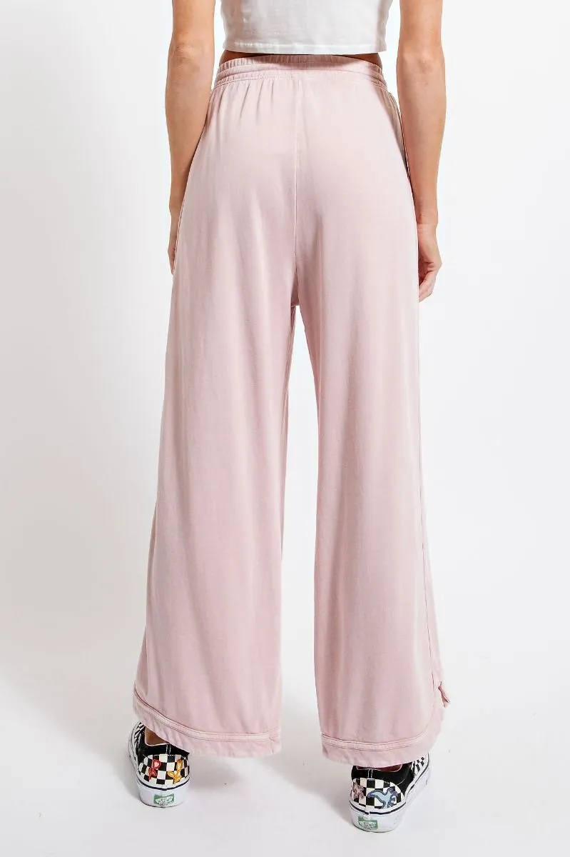 Washed Wide Leg Pants by Easel - Light Pink