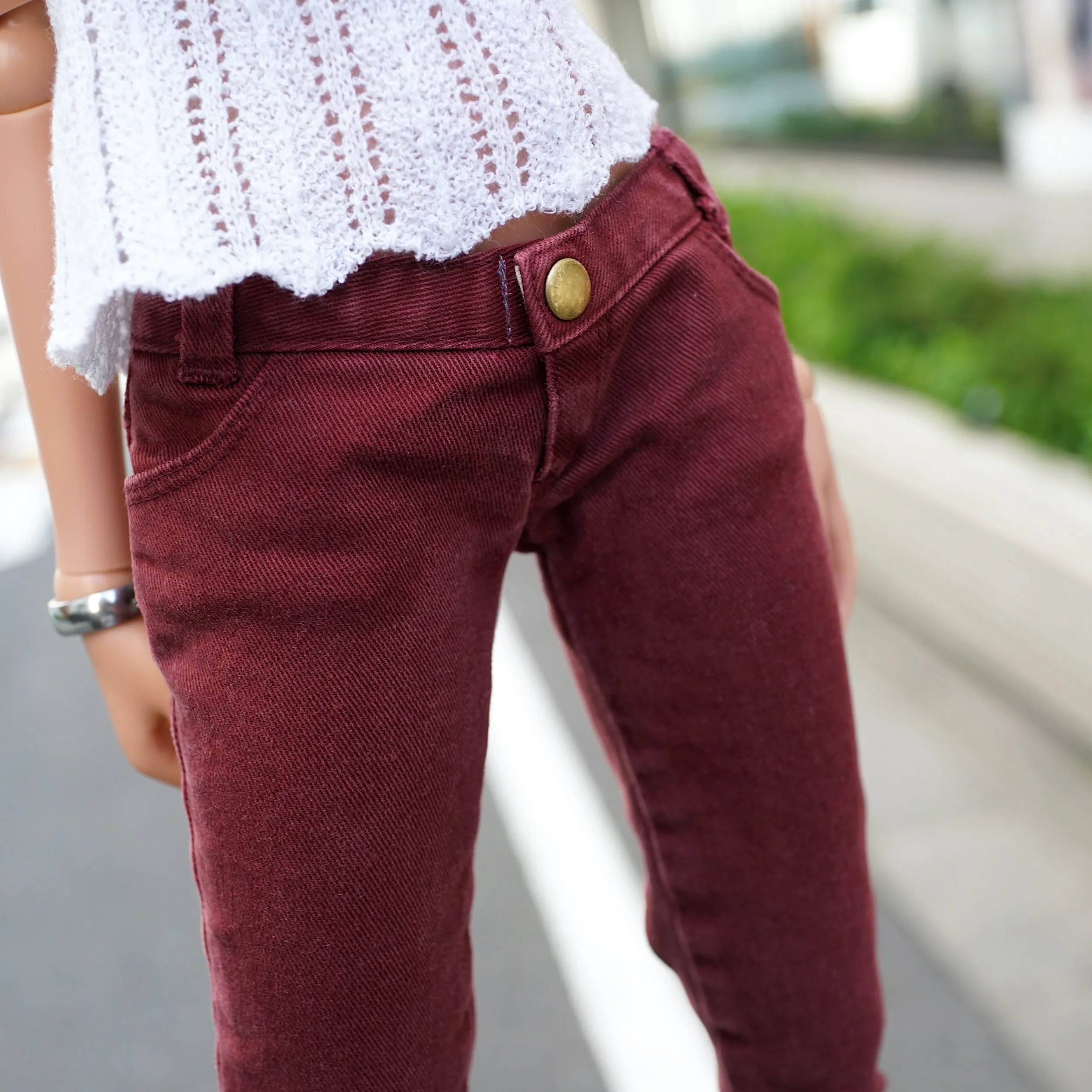 Weathered Wine Red Pants