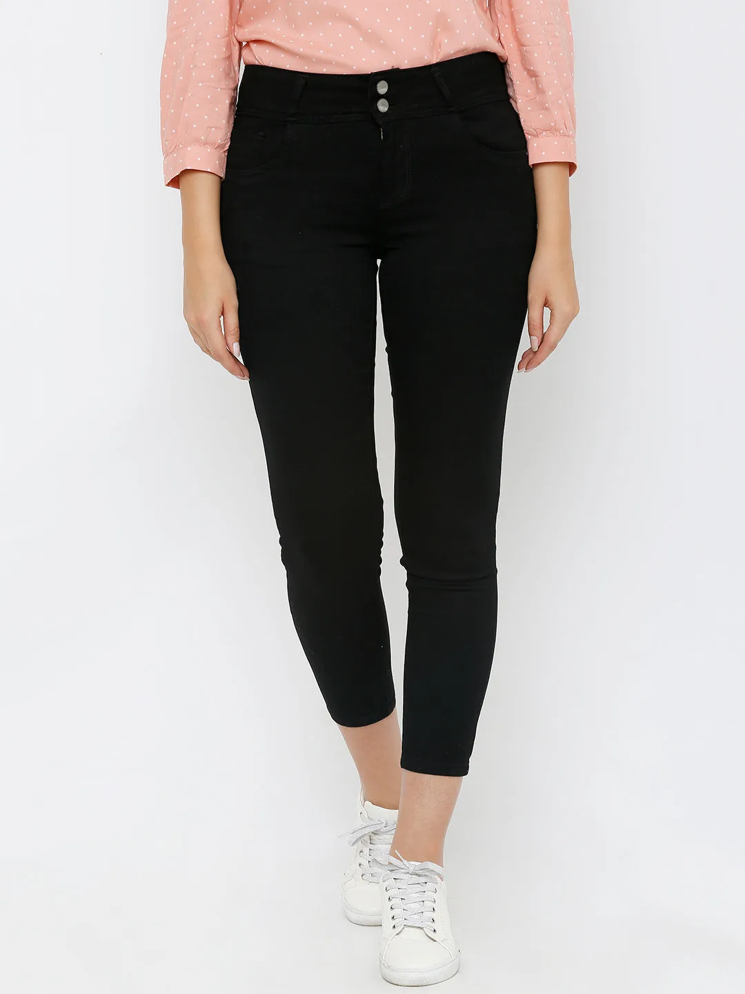 Women Black High-Rise Skinny Jeans