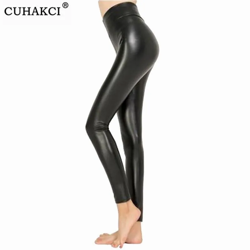 Women Slim Shiny Wet Look Faux Leather  Pants Leggings