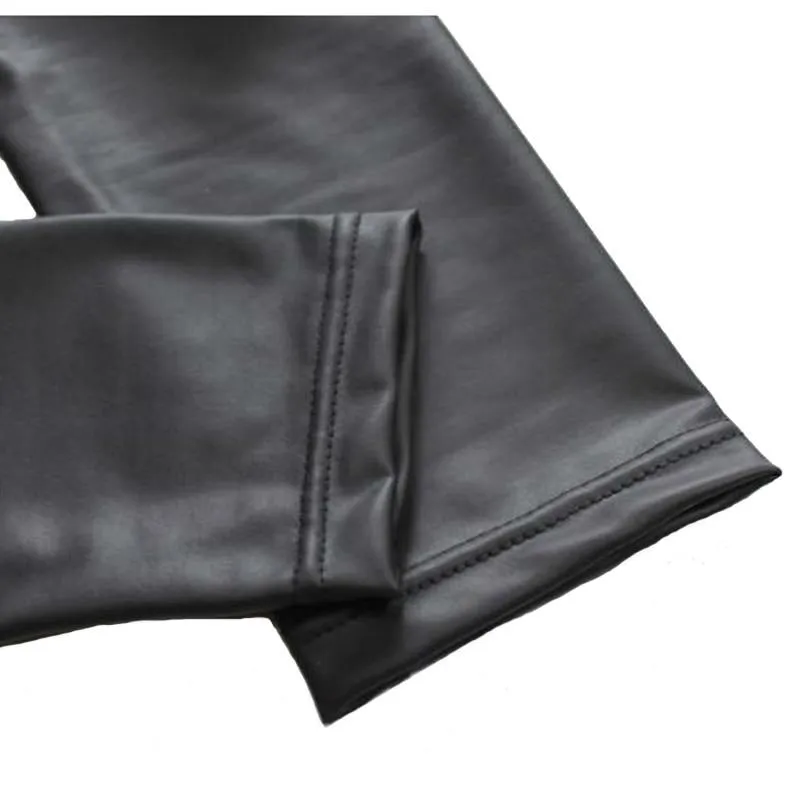 Women Slim Shiny Wet Look Faux Leather  Pants Leggings