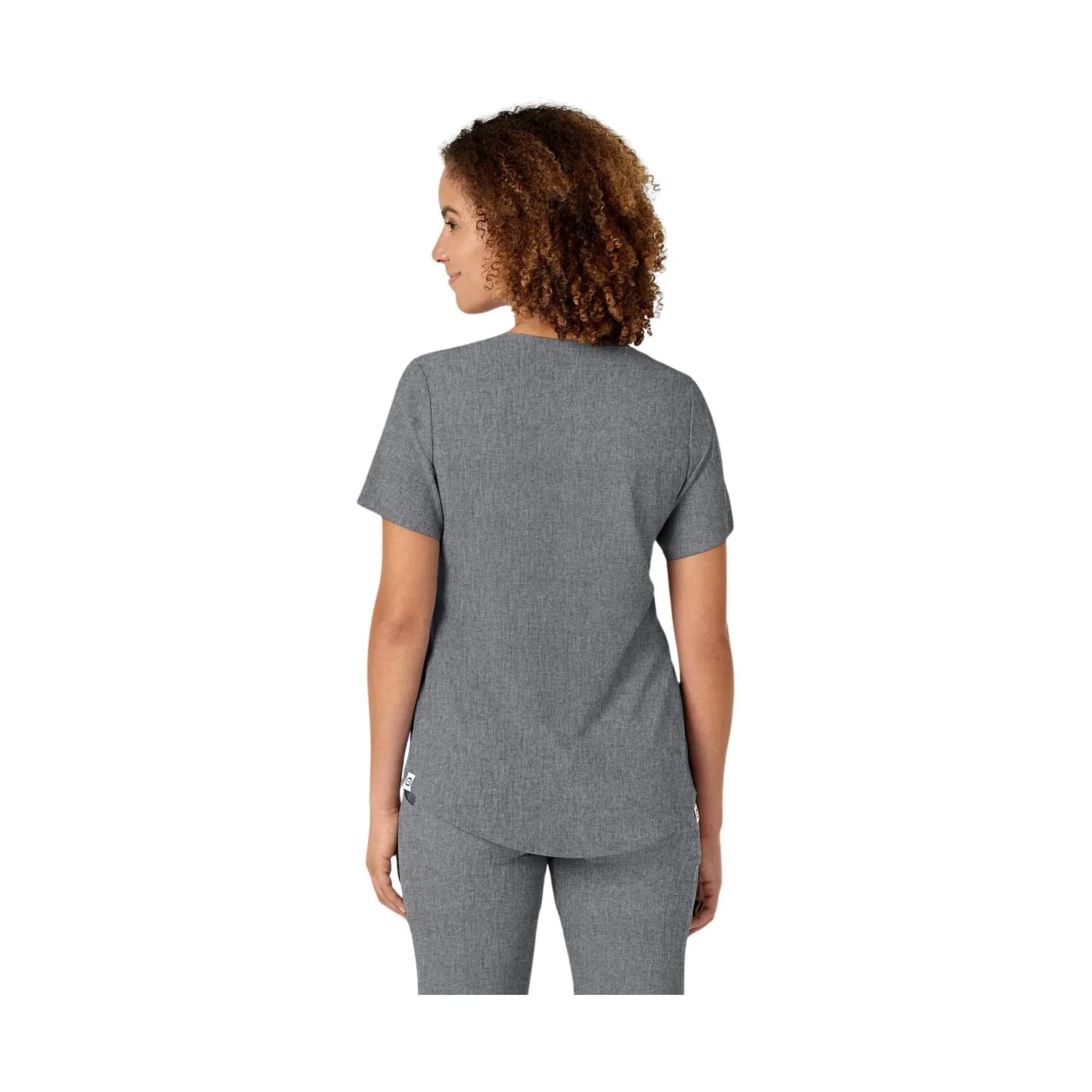 WonderWink Women's Renew V Neck Scrub Top - Grey Heather