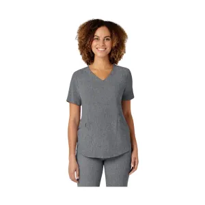 WonderWink Women's Renew V Neck Scrub Top - Grey Heather